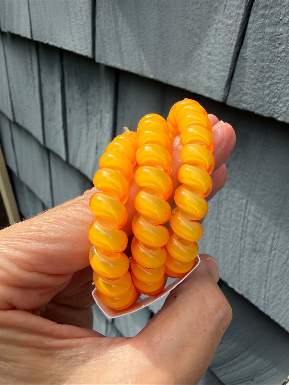 Teleties Yellow-orange Coil Hair Ties - 3 Pack